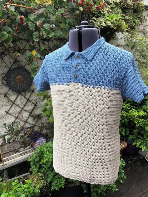 crochet polo shirt pattern|crochet mens shirt pattern.